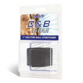 Чёрная утяжка на мошонку 1" Velcro Ball Stretcher